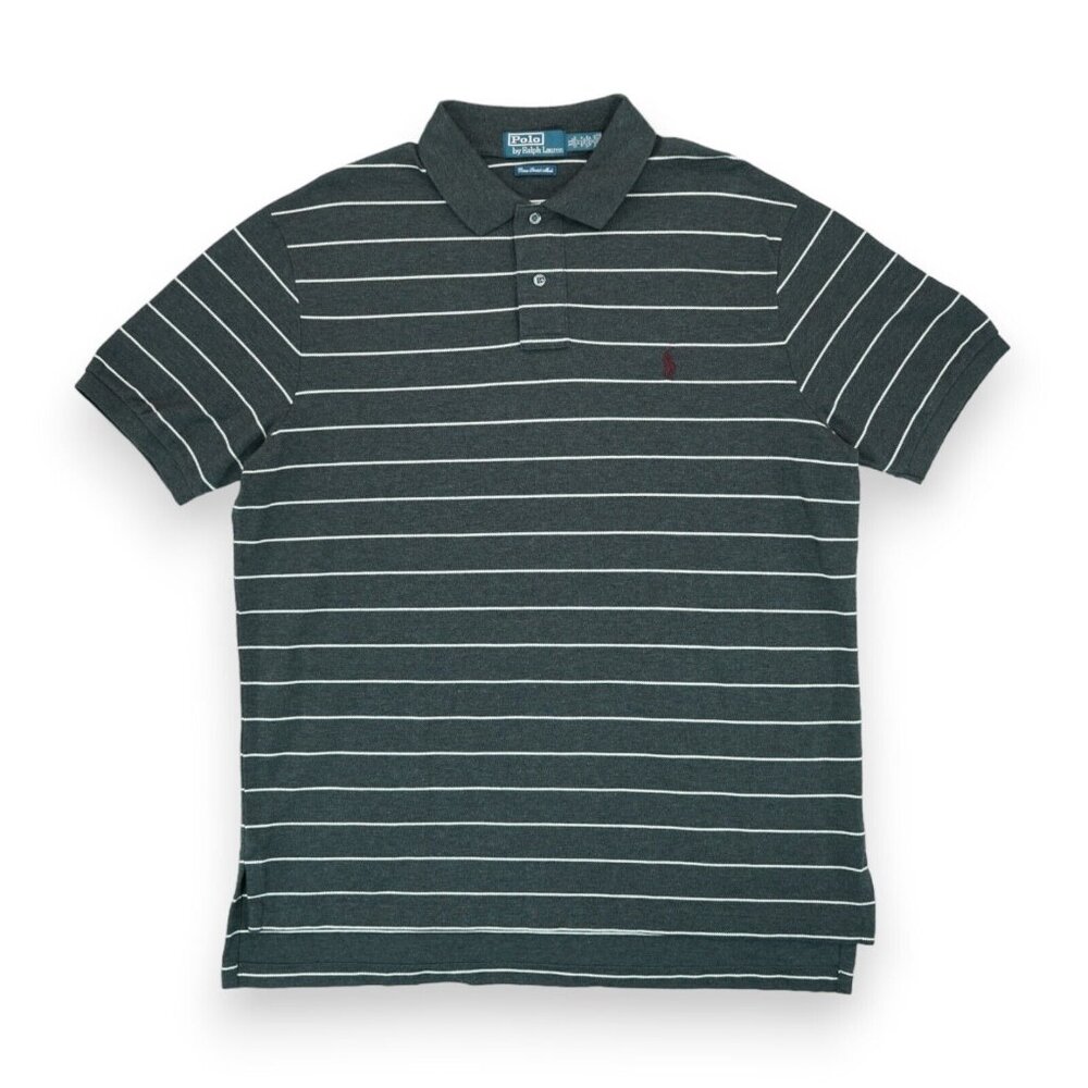 Vintage 90s Polo by Ralph Lauren Pima Stretch Mesh Polo Shirt Men's XL Striped